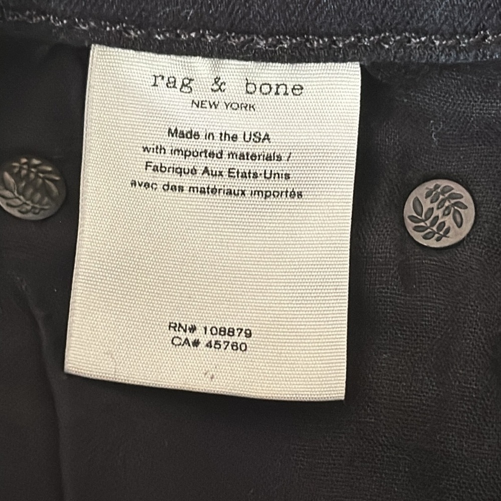 Women Rag & Bone Black High Rise Skinny Jeans Size 25 - Picture 8 of 8
